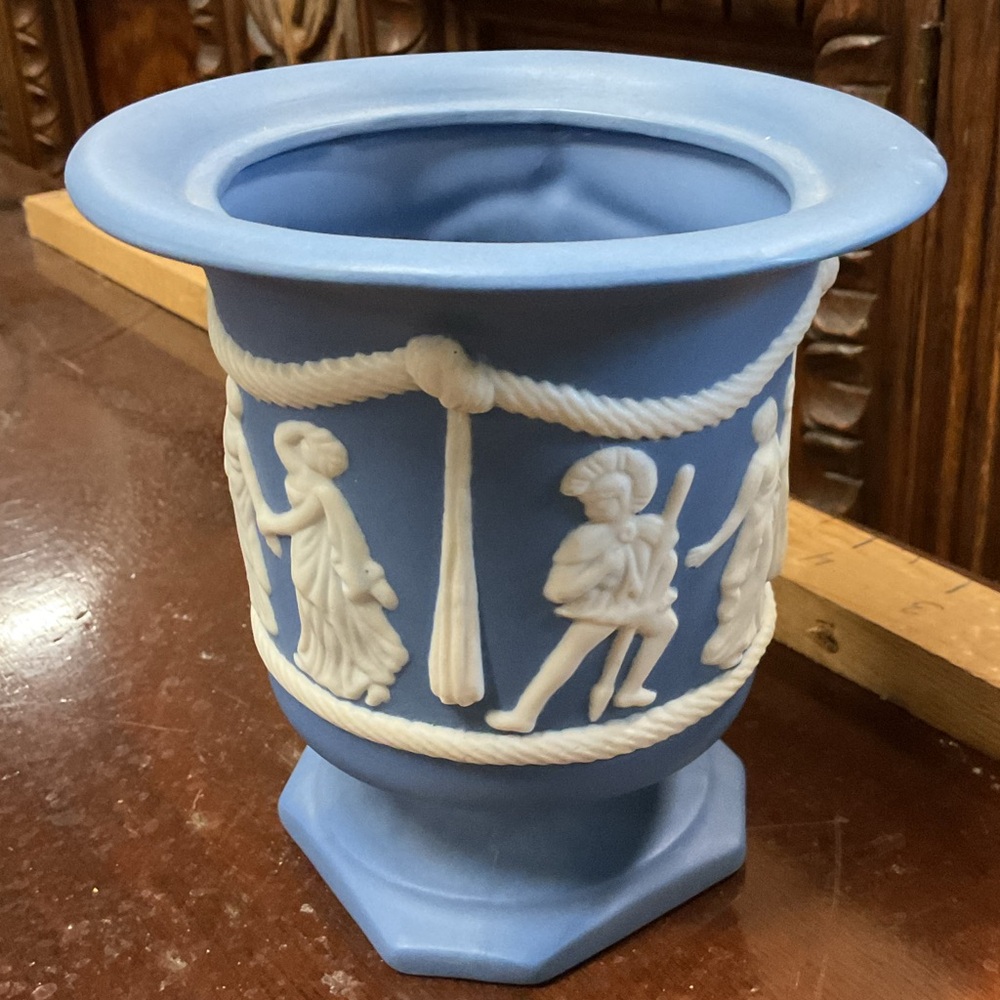 Mini Wedgewood Blue and White Decorative Vase/Planter